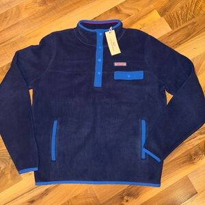Vineyard vines Harbor fleece nautical, navy‎ XXS NWT 1/4 zip sweatshirt